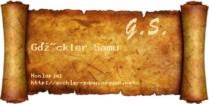 Göckler Samu névjegykártya